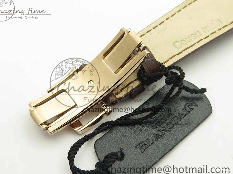 0309 Villeret 6651 RG ZF 1:1 Best Edition White Dial On Brown Leather Strap A Unique 8097